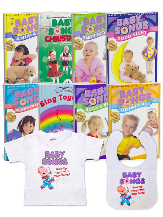 Baby Songs 8 DVD Set, 4T T-Shirt and Bib