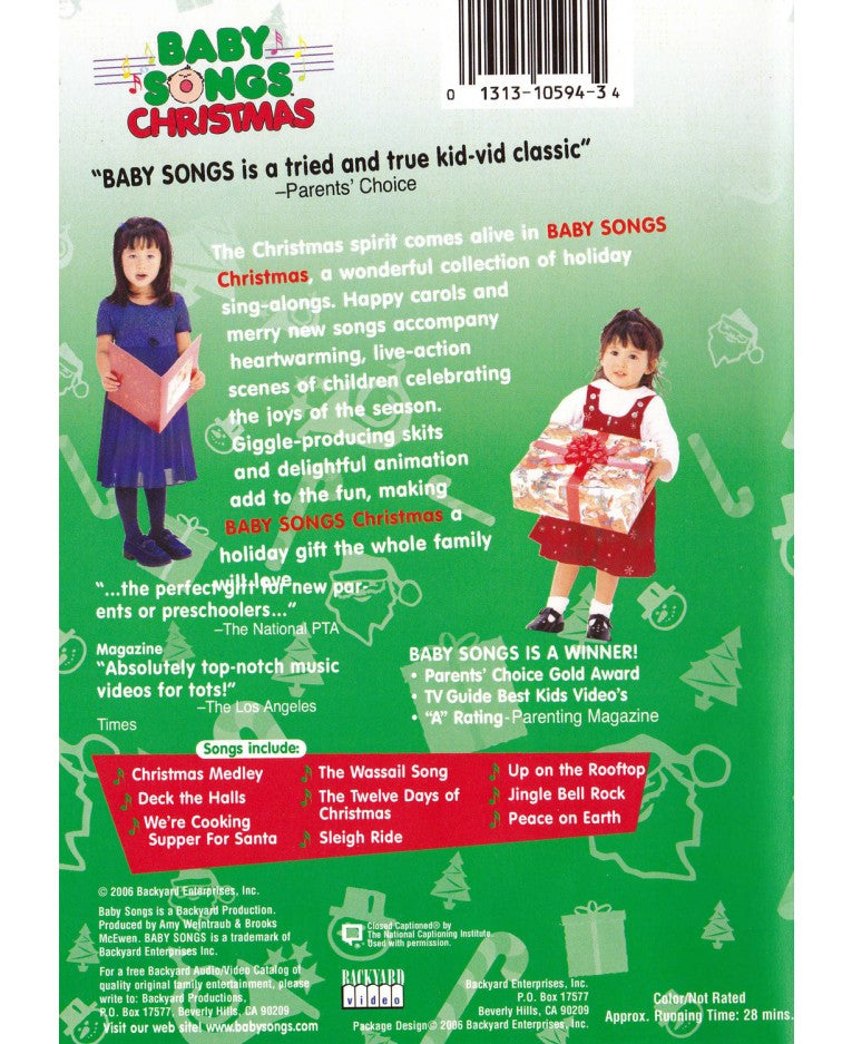 Baby Songs Christmas DVD Back